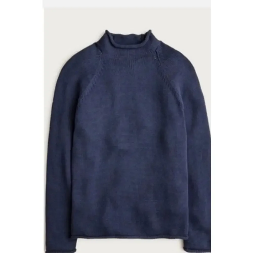 J. Crew Men's Heritage 1988 Cotton Roll-Neck Sweater Navy Size L NWT